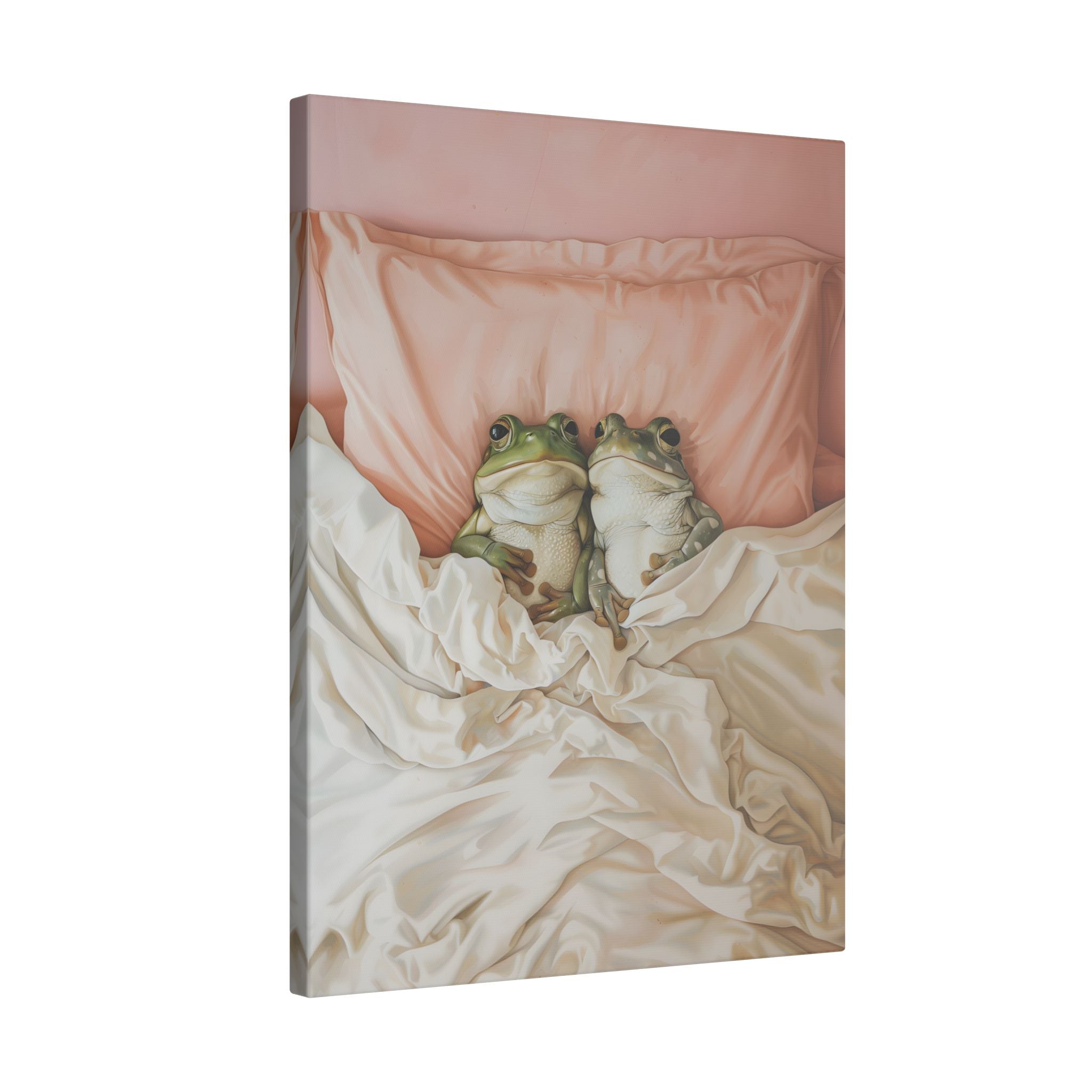 .75&quot; Matte Canvas - Cozy Frogs Romantic Bliss