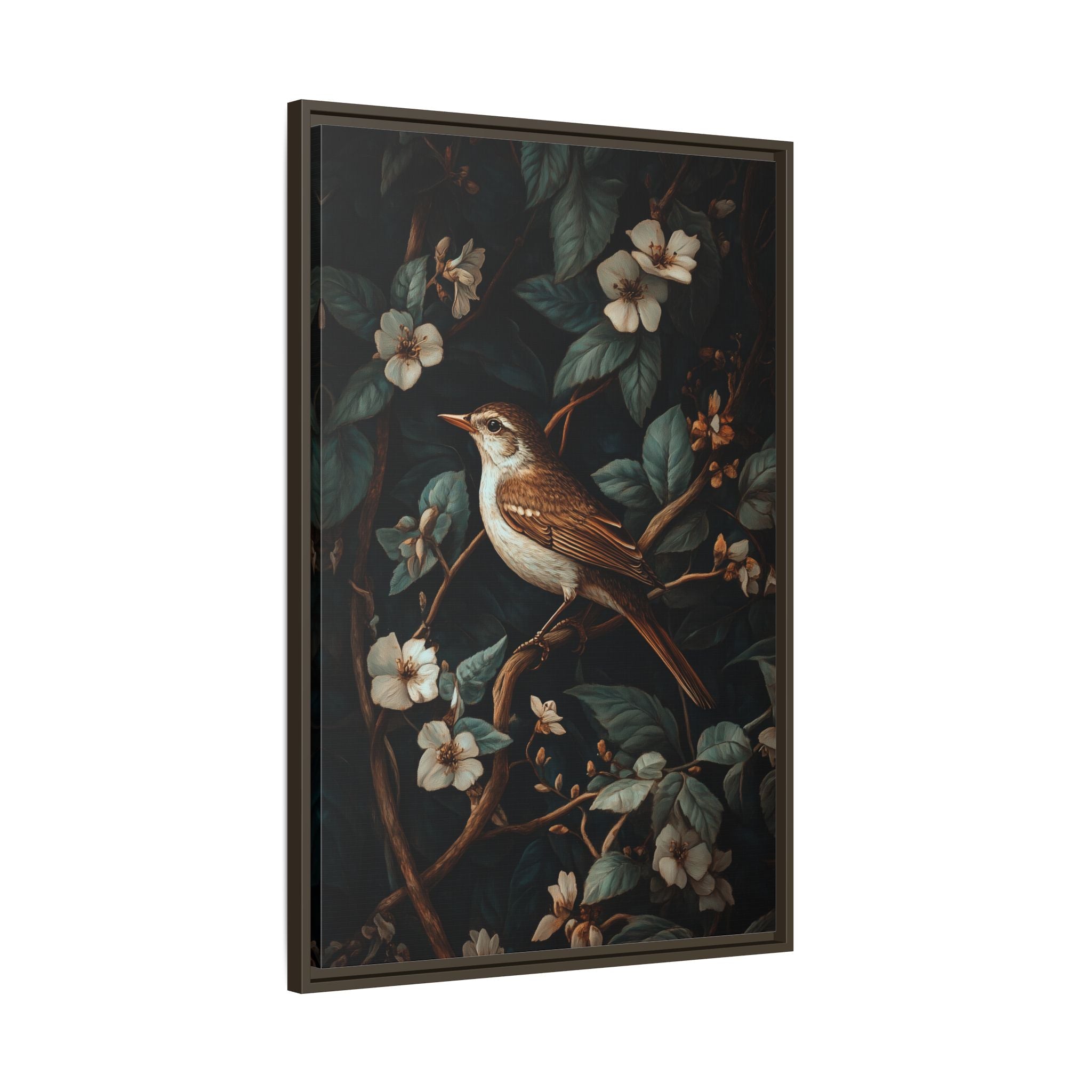 Framed Canvas - Serenade Among Blossoms