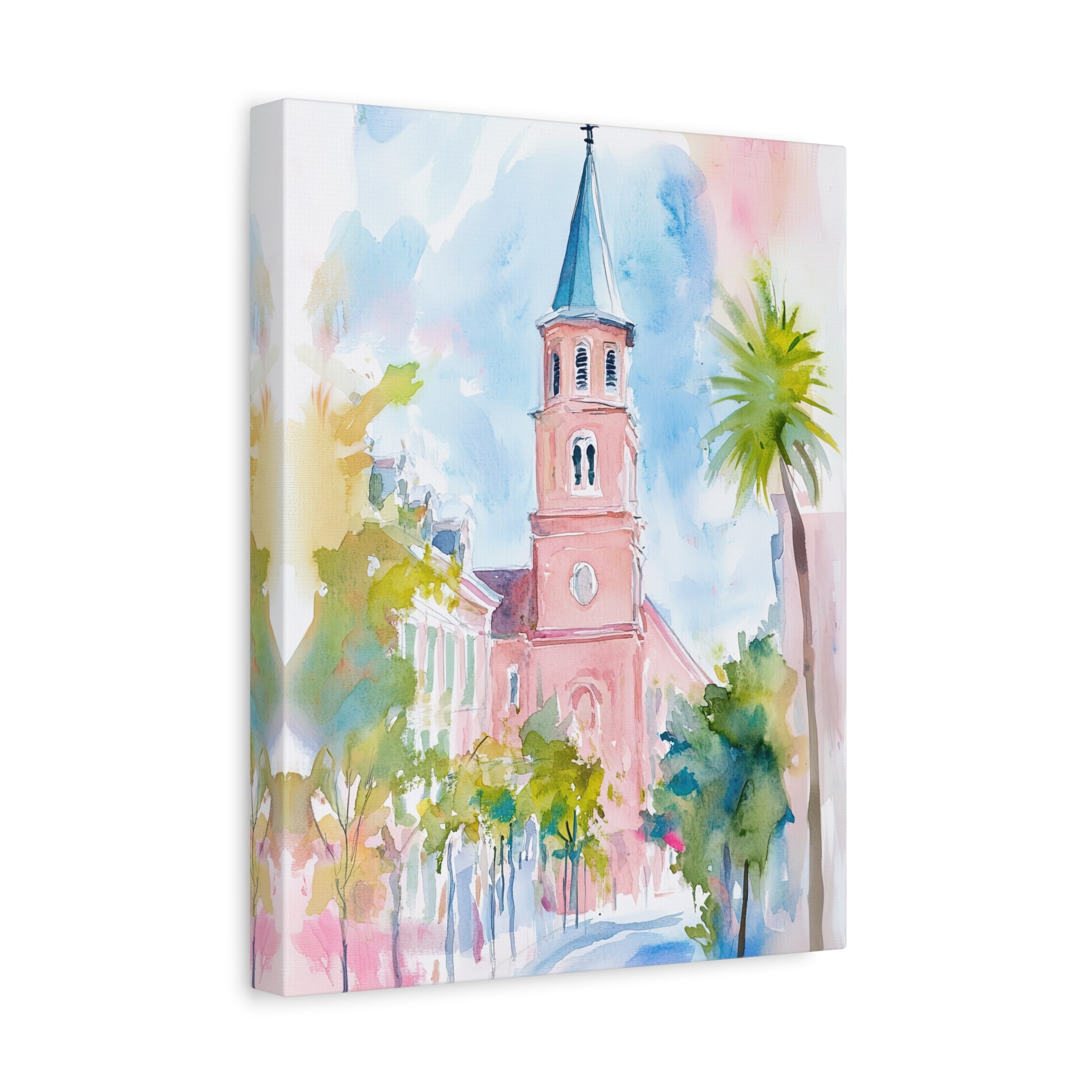 1.25" Matte Canvas - Charleston Steeple in Pastel Haze
