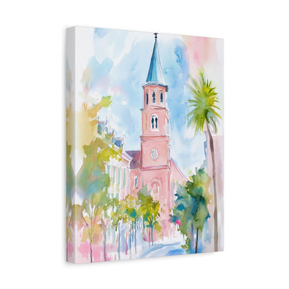 1.25" Matte Canvas - Charleston Steeple in Pastel Haze