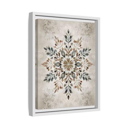 Framed Canvas - Nordic Botanical Snowflake