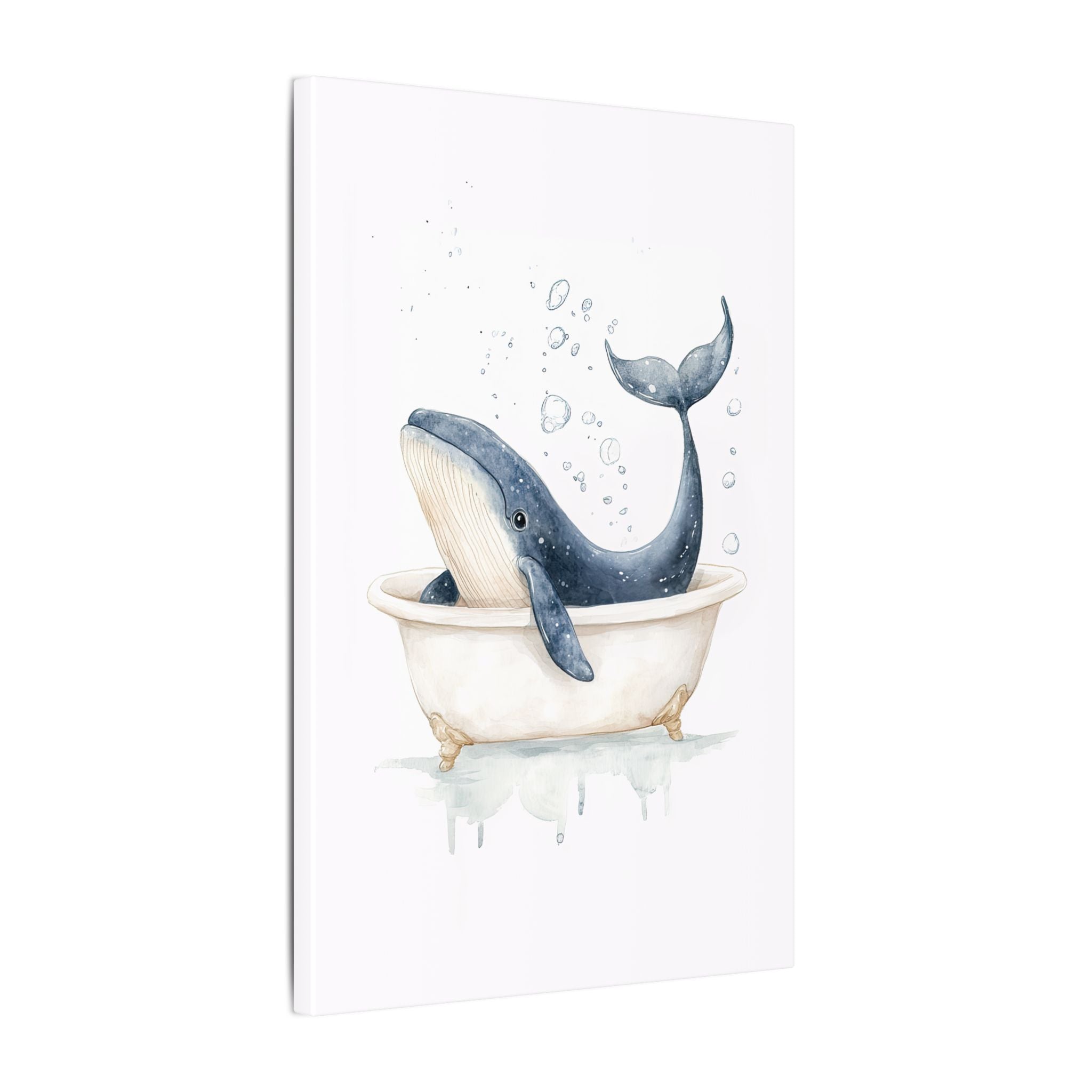 .75" Matte Canvas - Whale Tub Bubble Splash