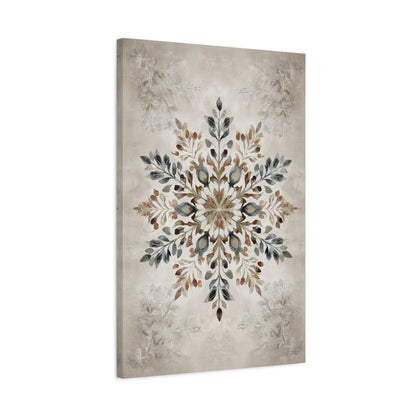 1.25" Matte Canvas - Nordic Botanical Snowflake