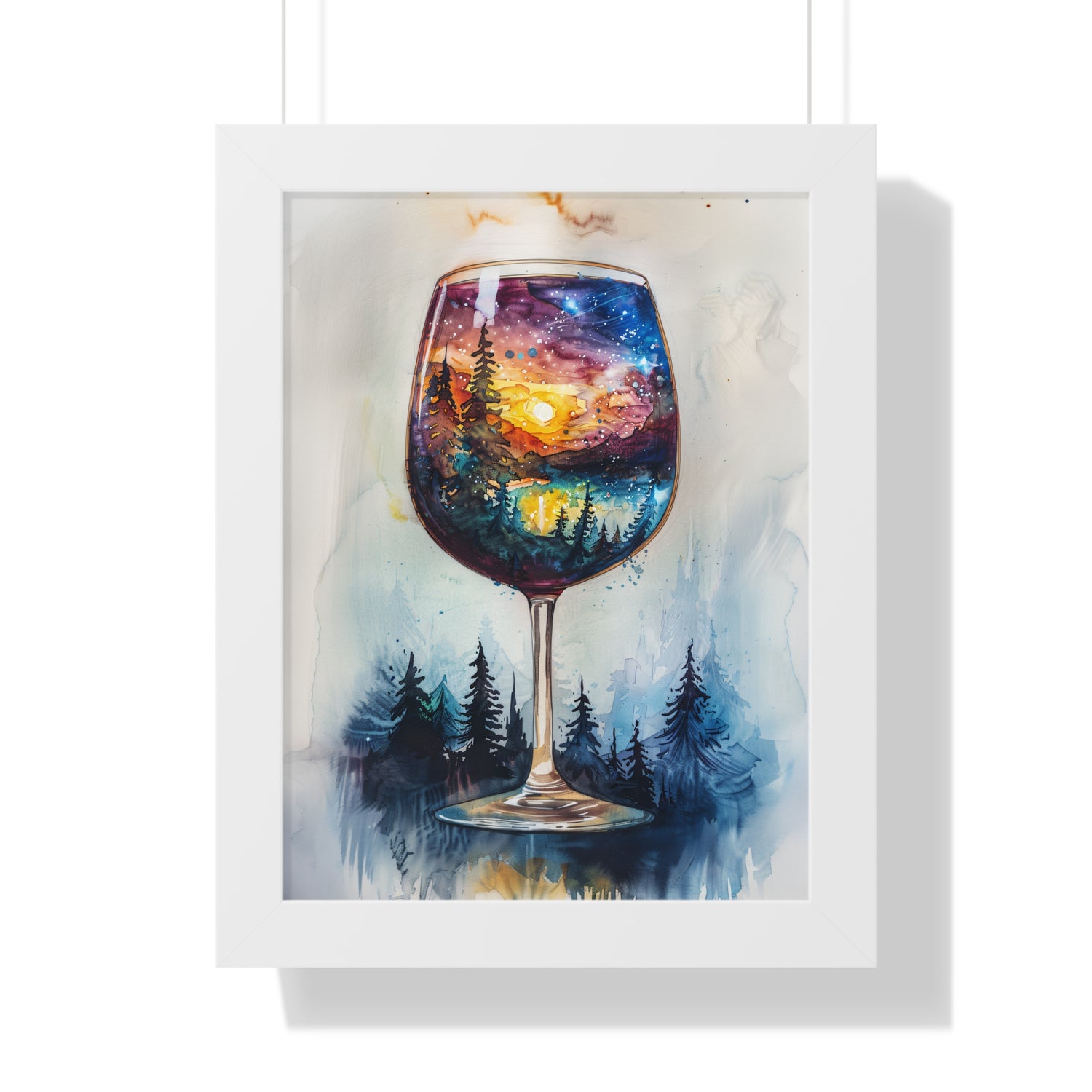 Framed Paper Print - Galaxy Within the Wine Glass