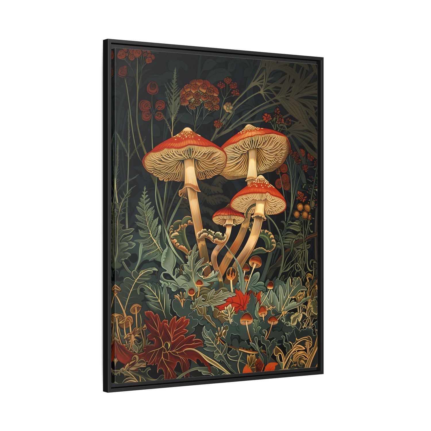 Framed Canvas - Elegant Mushroom Reverie