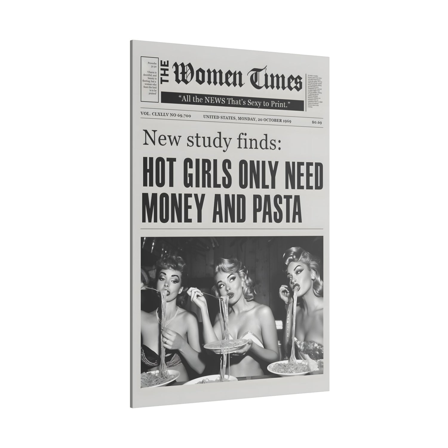 .75" Matte Canvas - Retro Pasta Gazette