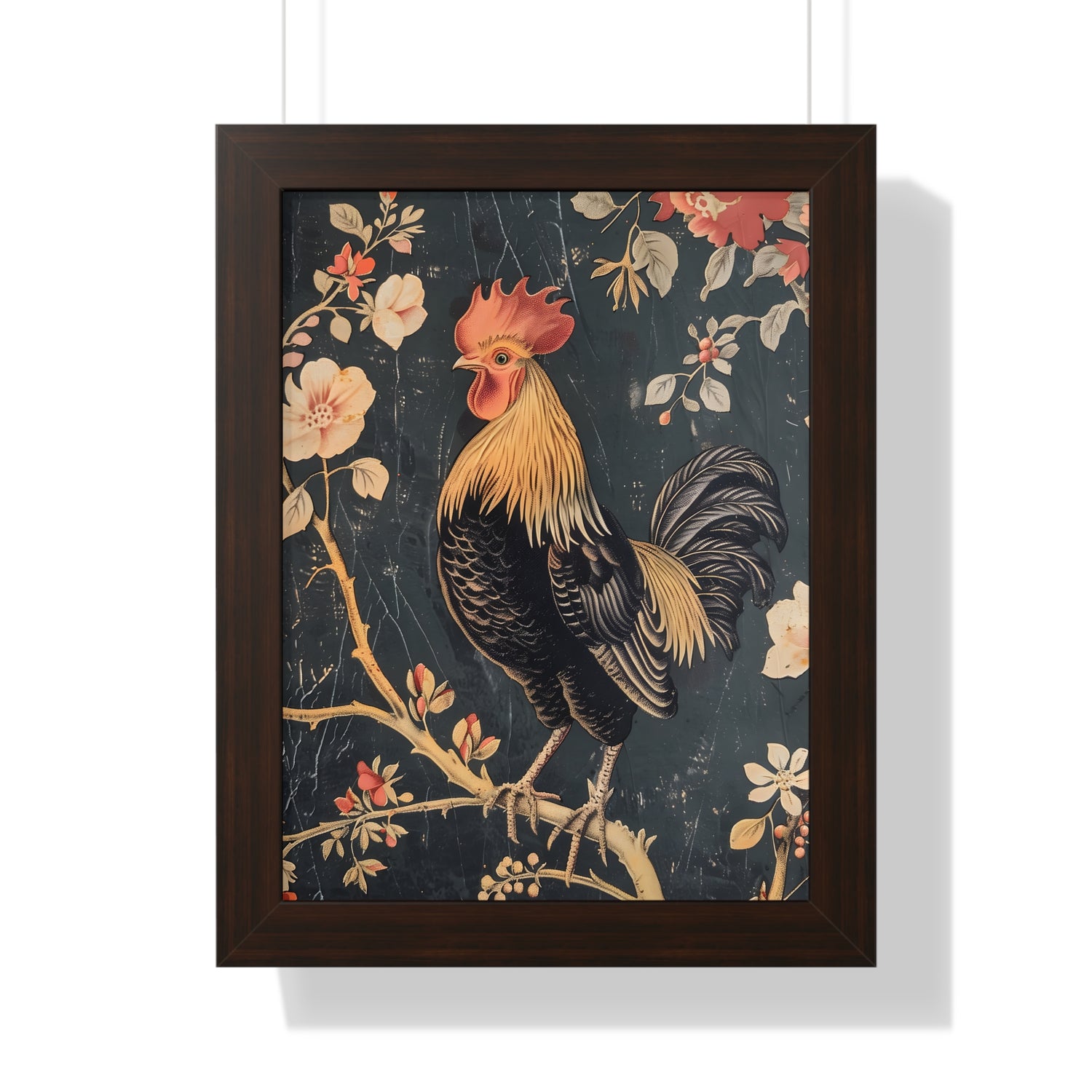 Framed Paper Print - Blooming Rooster Glory