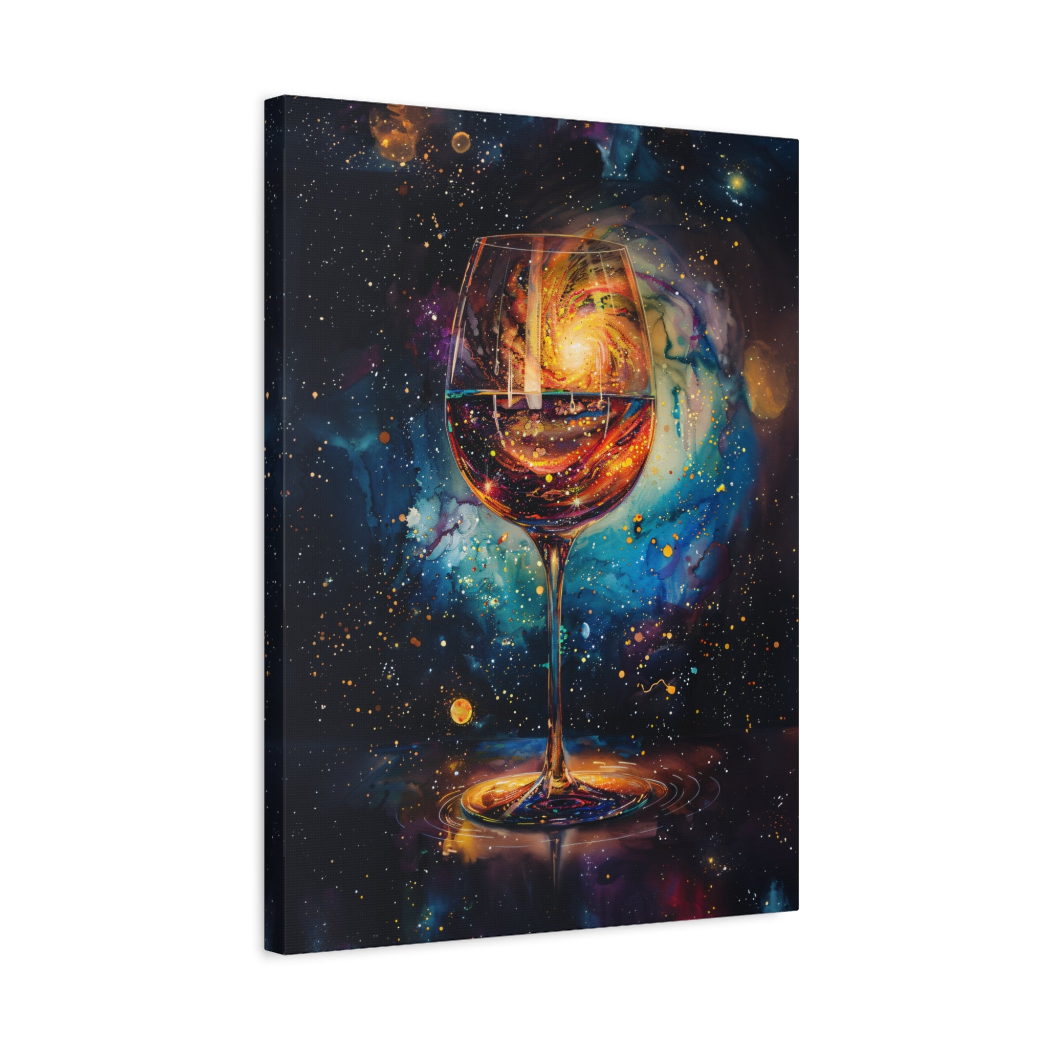1.25" Matte Canvas - Cosmic Swirl in Wine Glass