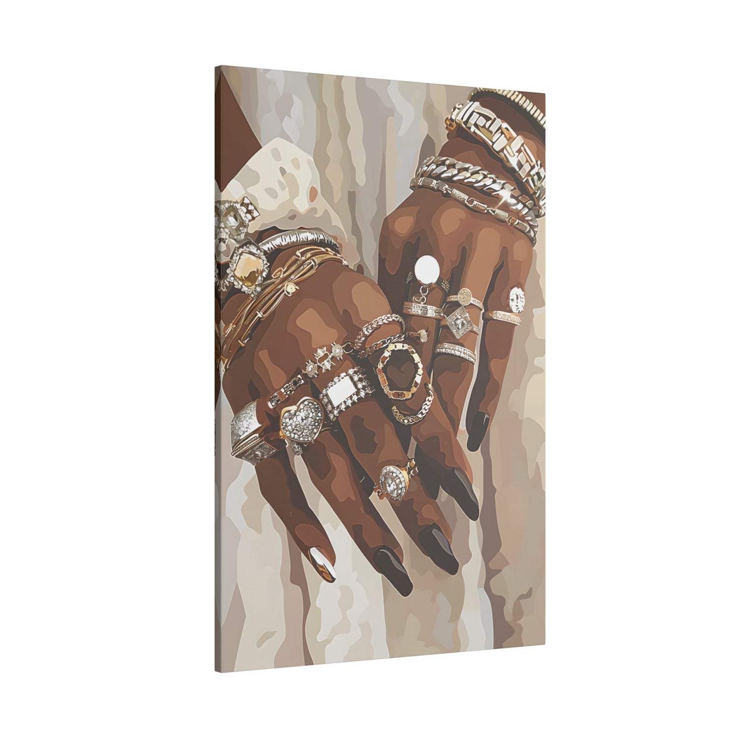 .75" Matte Canvas - Layered Luxe Jewelry Hands