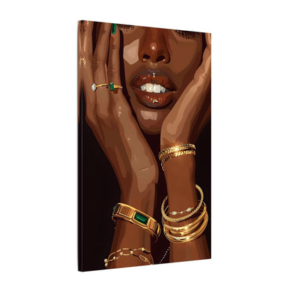 .75" Matte Canvas - Golden Emerald Beauty Portrait