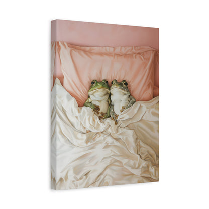 1.25" Matte Canvas - Cozy Frogs Romantic Bliss