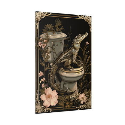 1.25" Matte Canvas - Toilet Gator Floral Surprise
