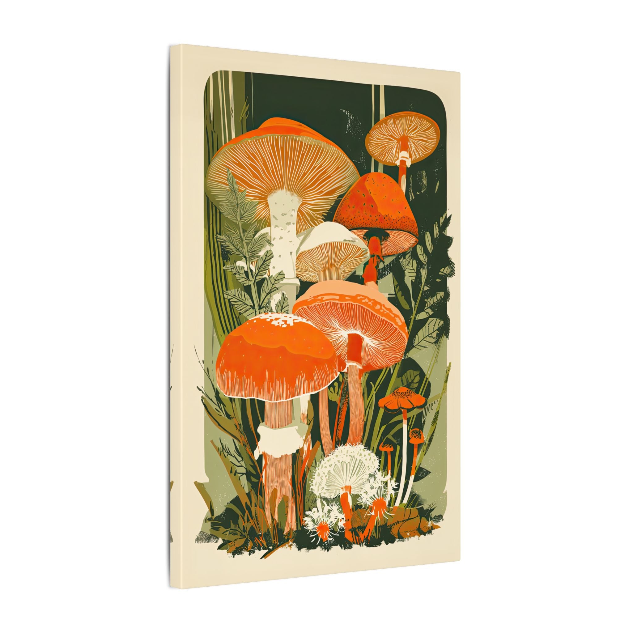 .75" Matte Canvas - Groovy Woodland Mushrooms