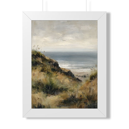 Framed Paper Print - Misty Coastal Seascape