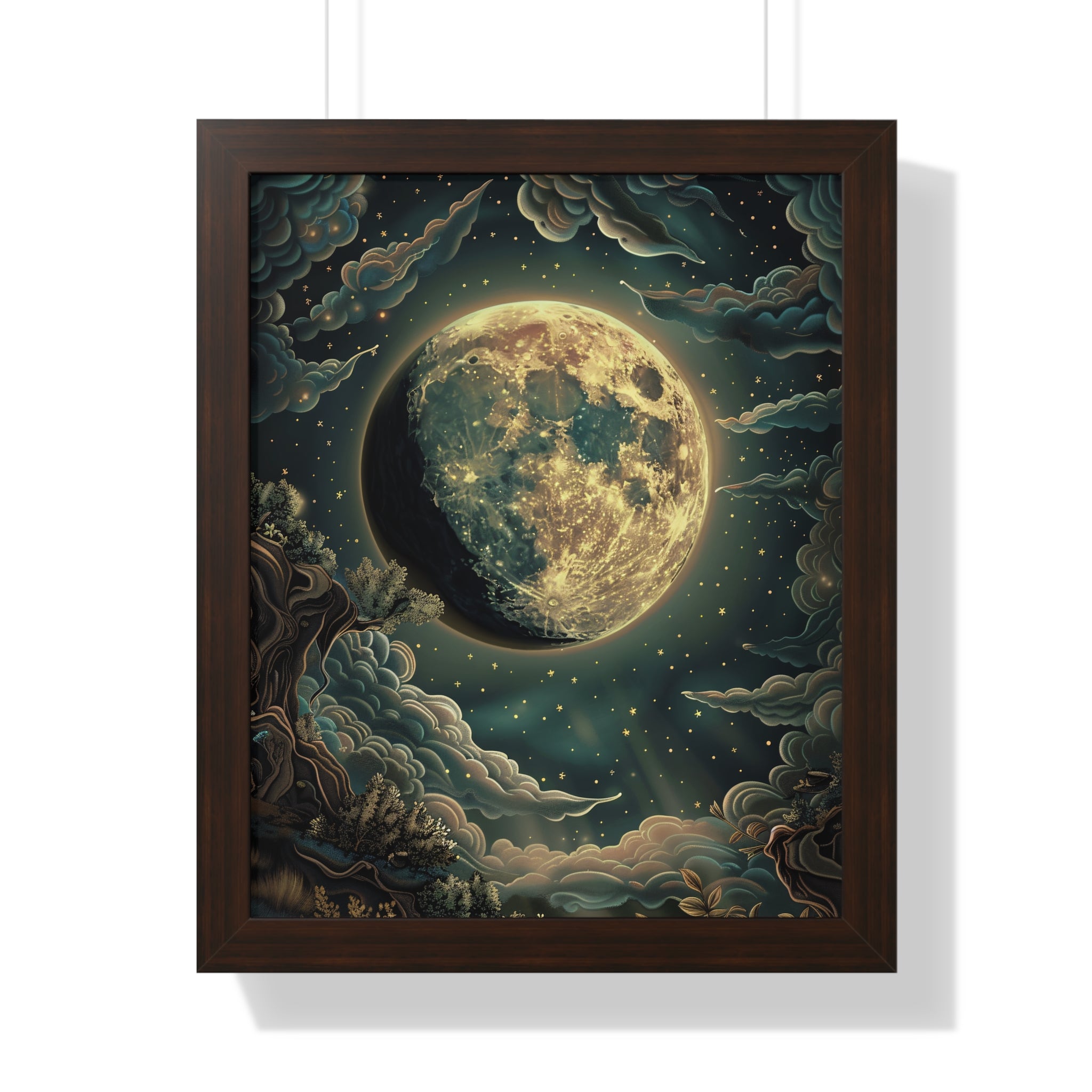 Framed Paper Print - Waxing Gibbous Dreamscape