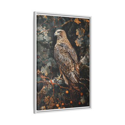 Framed Canvas - Majestic Hawk in Autumn