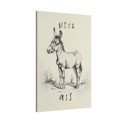 .75&quot; Matte Canvas - Donkey Line Art Humor