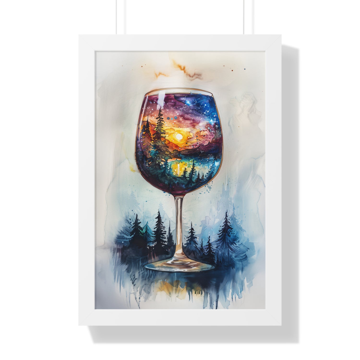 Framed Paper Print - Galaxy Within the Wine Glass