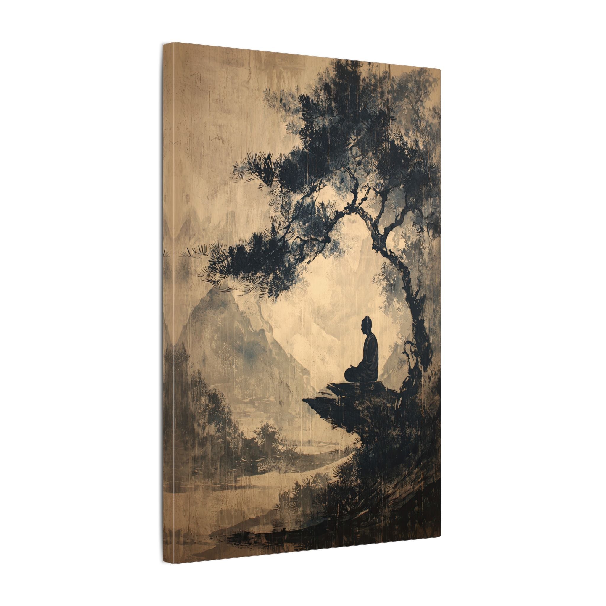 .75" Matte Canvas - Mountain Tree Zen Silence