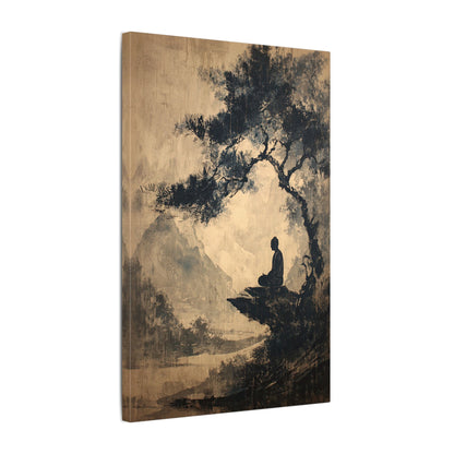 .75" Matte Canvas - Mountain Tree Zen Silence