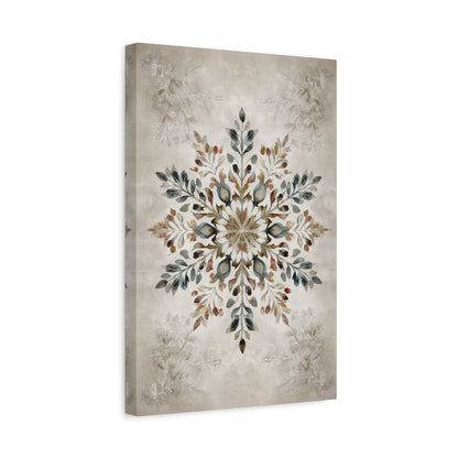 1.25" Matte Canvas - Nordic Botanical Snowflake