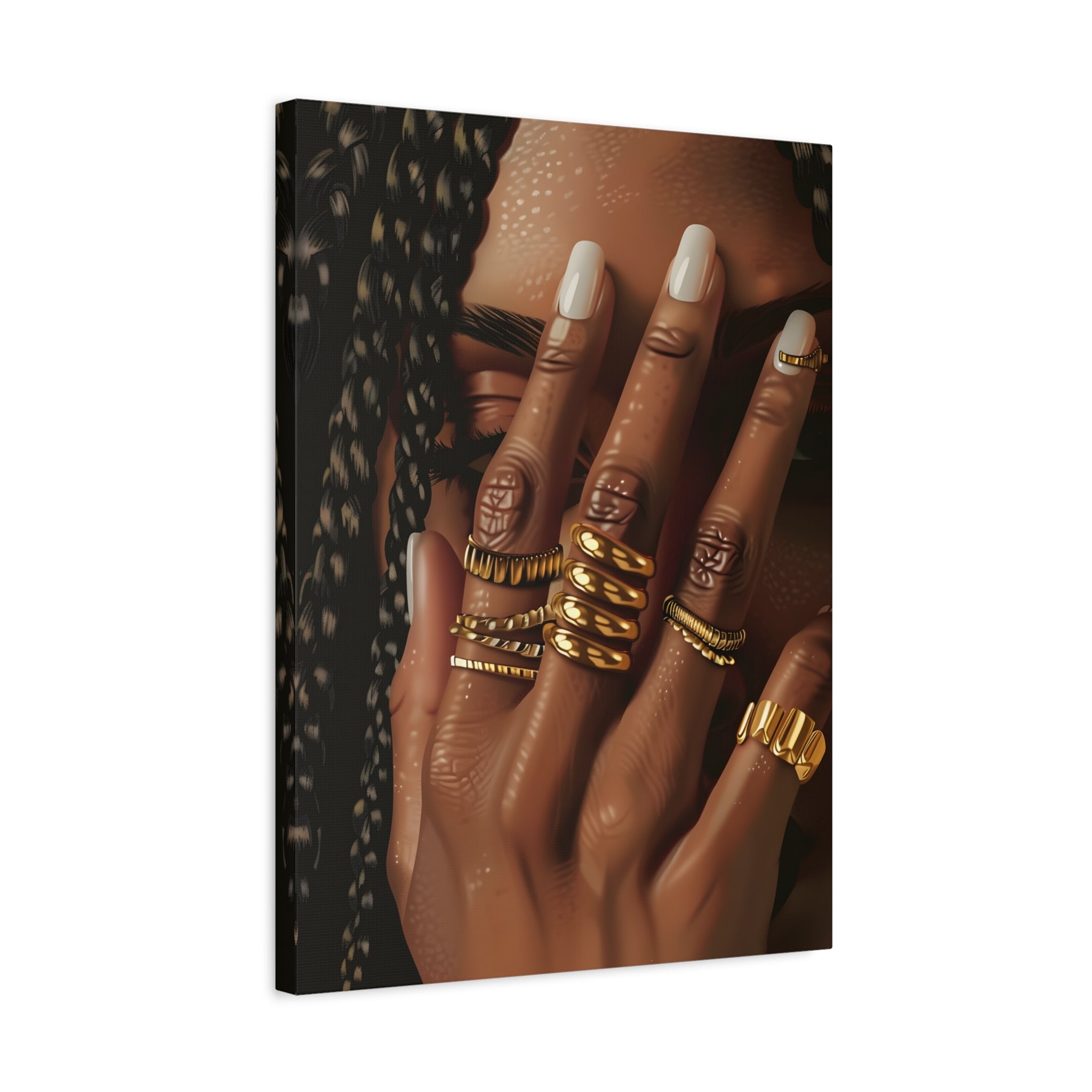 1.25" Matte Canvas - Braided Golden Ring Beauty