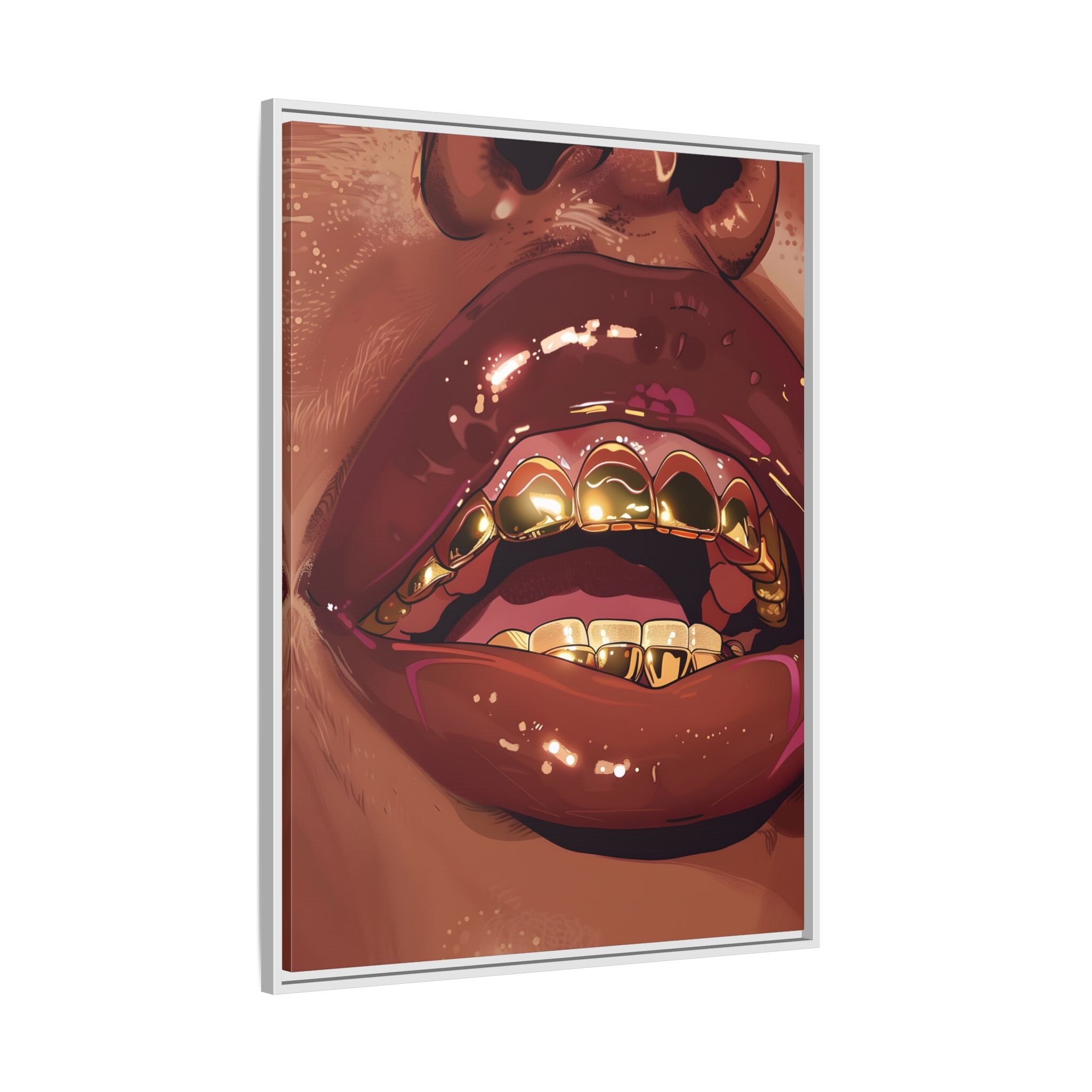 Framed Canvas - Gold Grills Glam Closeup