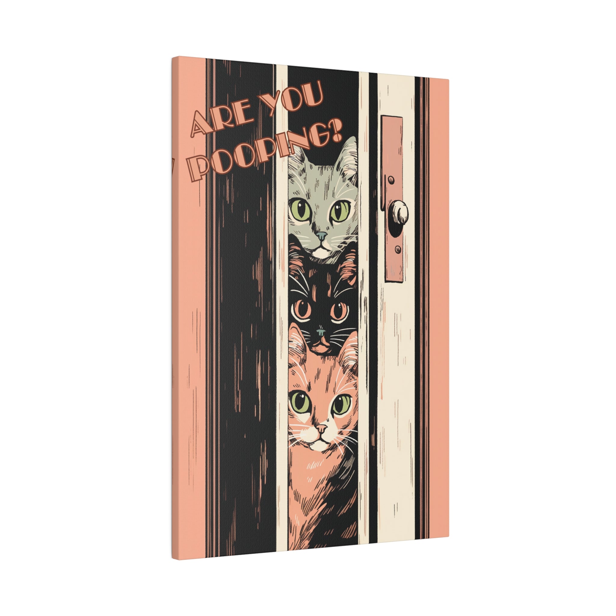 .75&quot; Matte Canvas - Feline Bathroom Inquisition