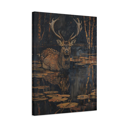 1.25" Matte Canvas - Twilight Stag Reflection