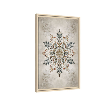 Framed Canvas - Nordic Botanical Snowflake