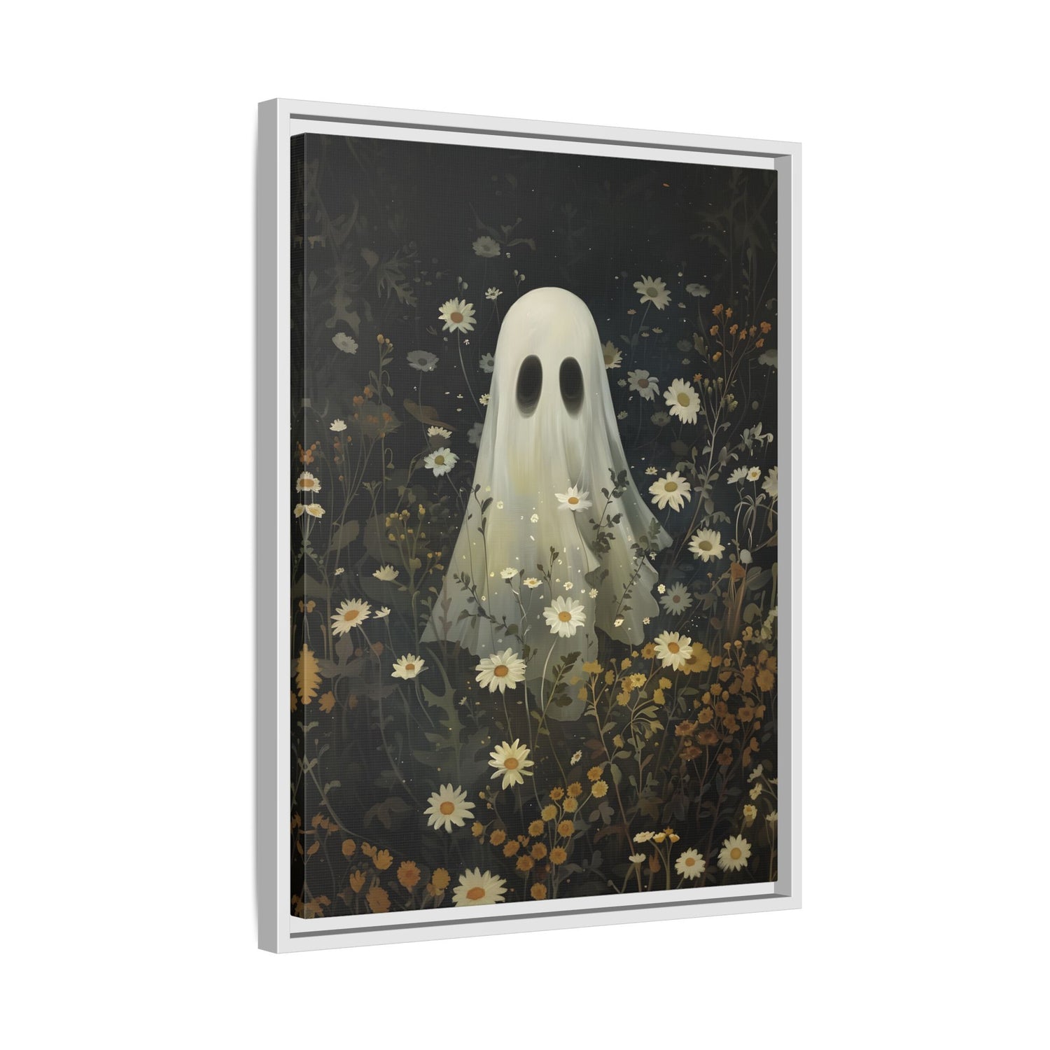 Framed Canvas - Daisy Meadow Ghost