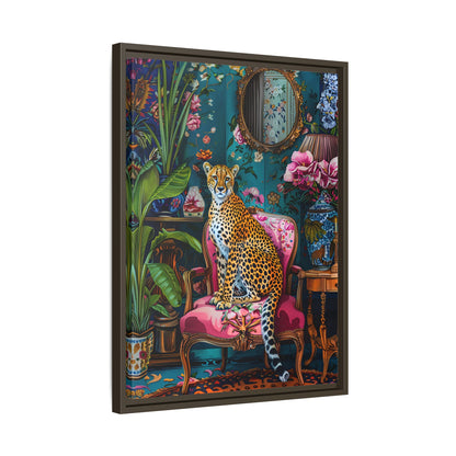 Framed Canvas - Regal Cheetah Reverie