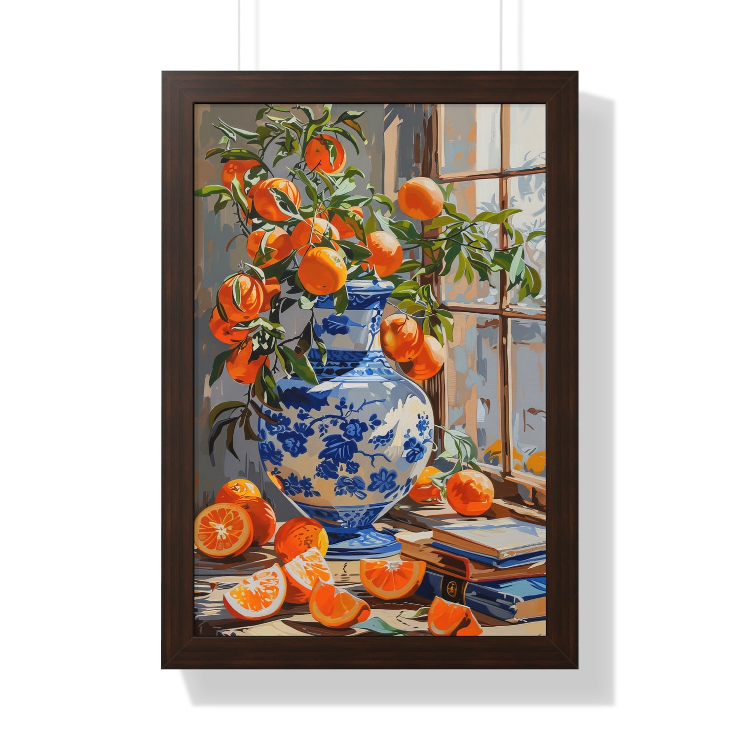 Framed Paper Print - Sunlit Citrus &amp; Porcelain