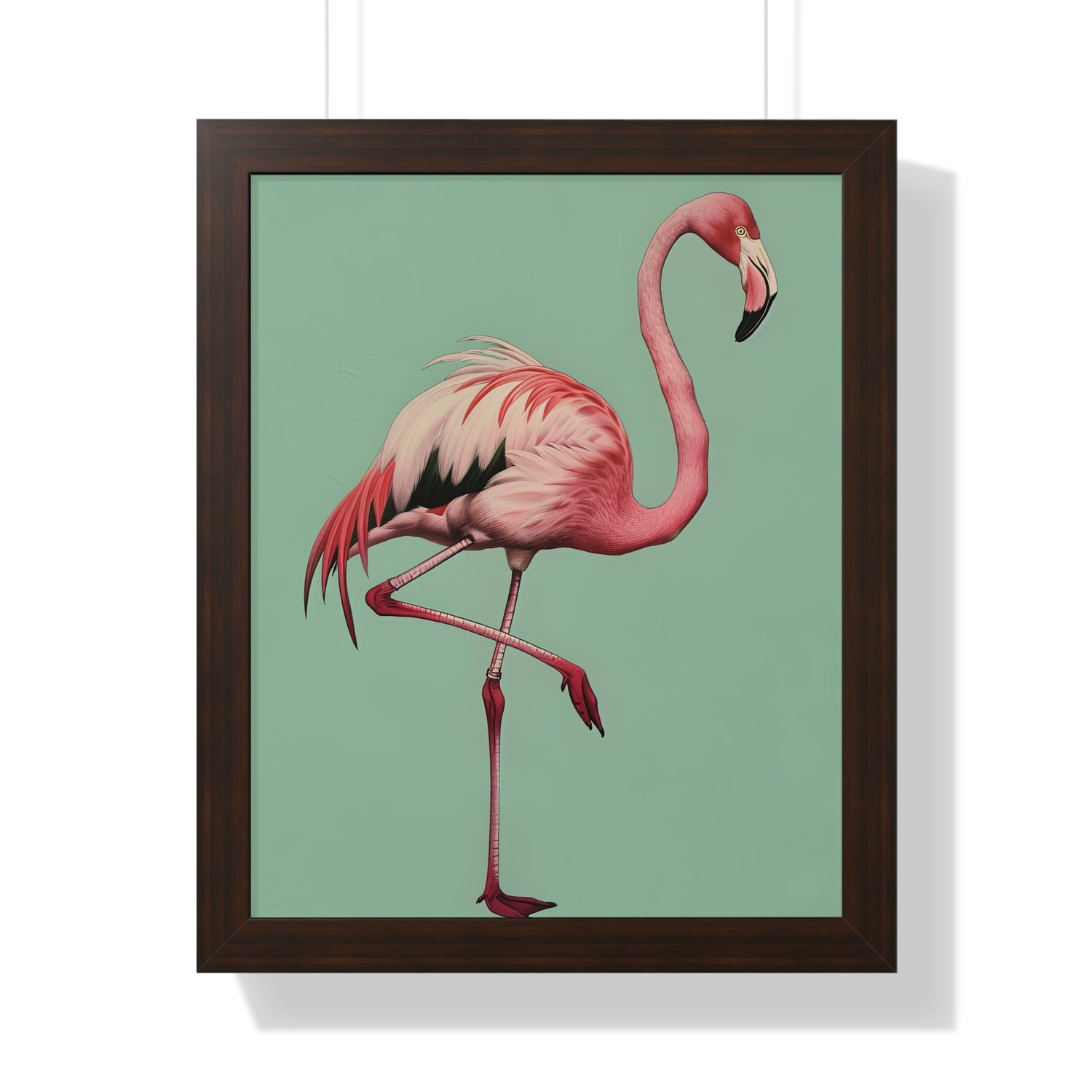 Framed Paper Print - Pink Flamingo Tropical