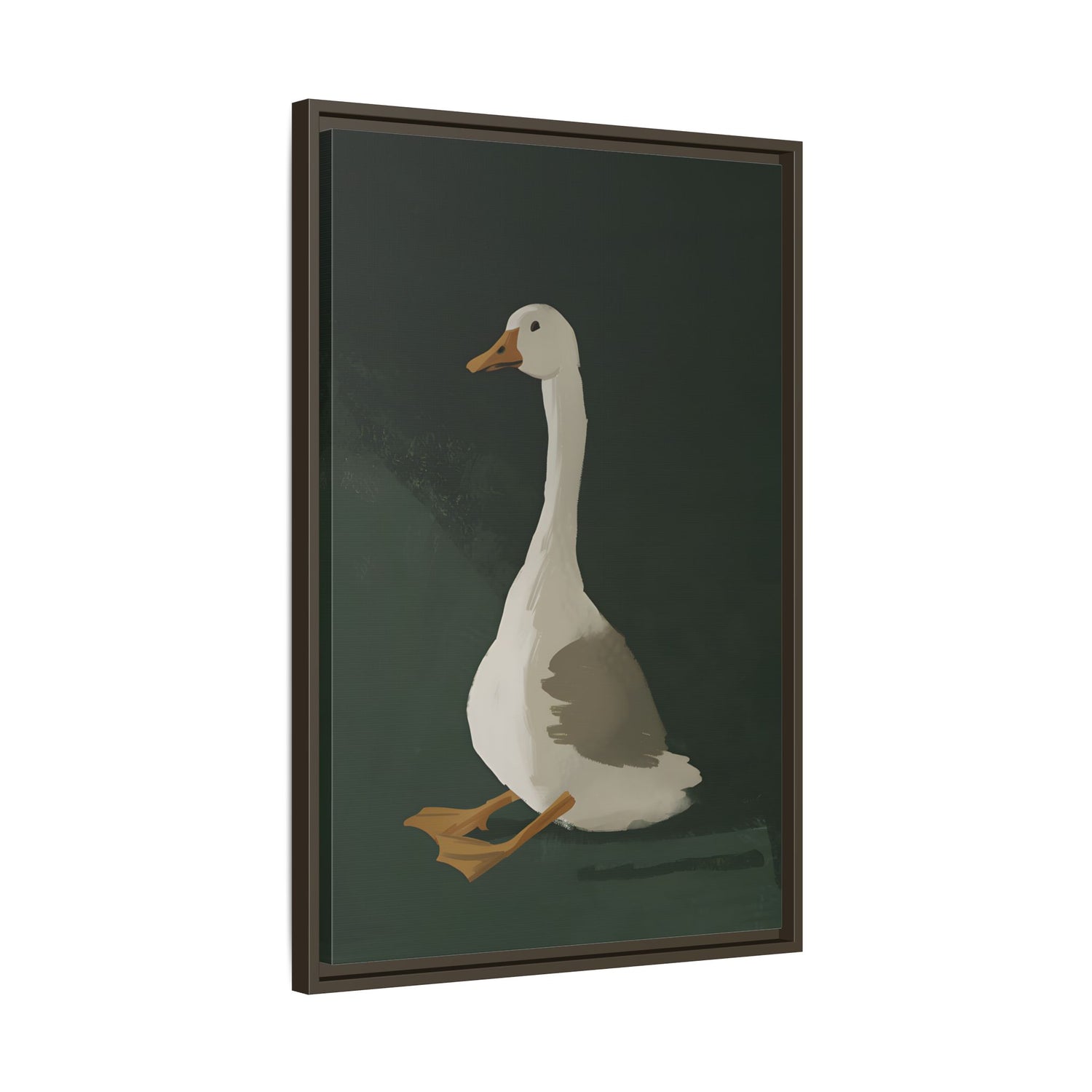 Framed Canvas - Sitting Goose in Spotlight