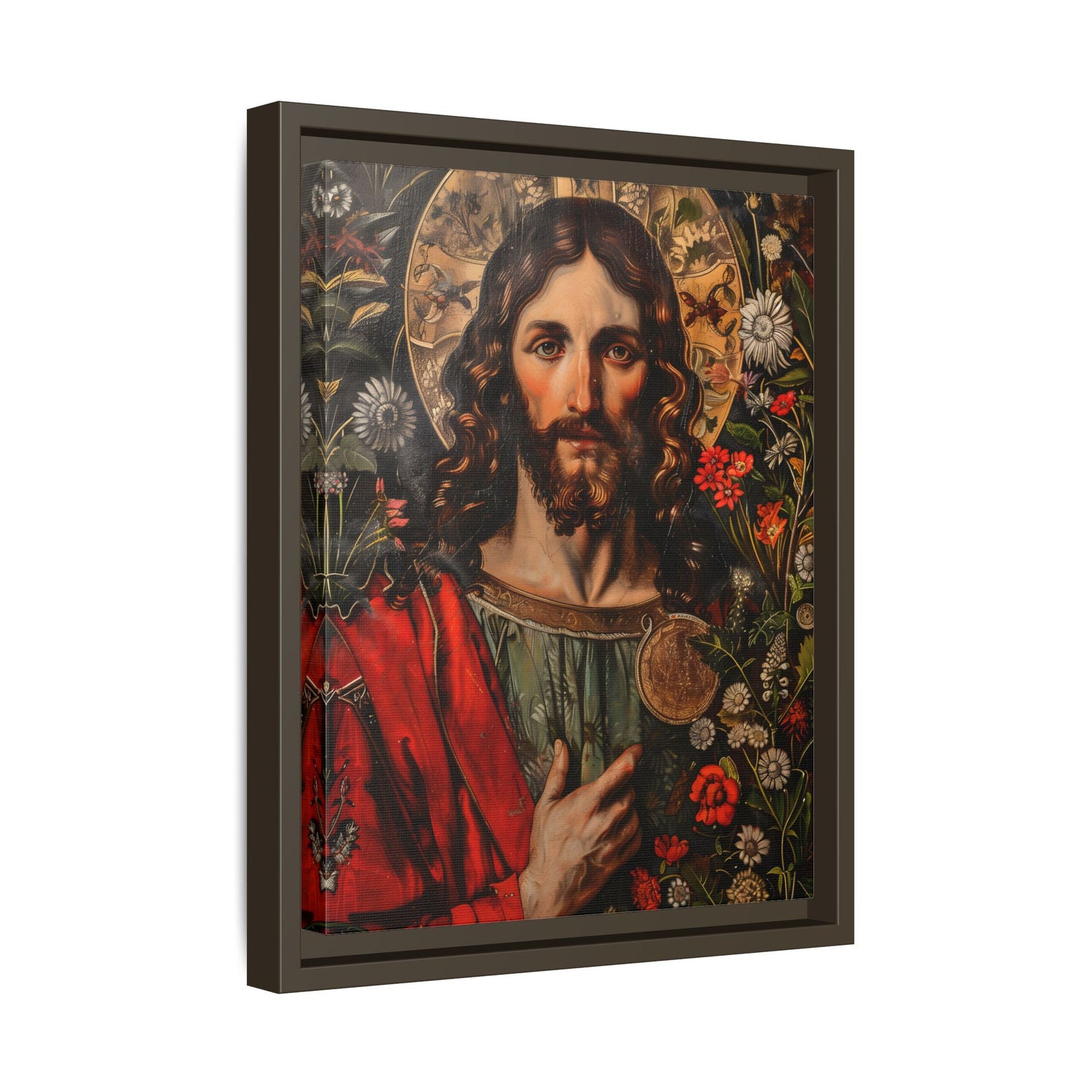 Framed Canvas - Sacred Floral Savior