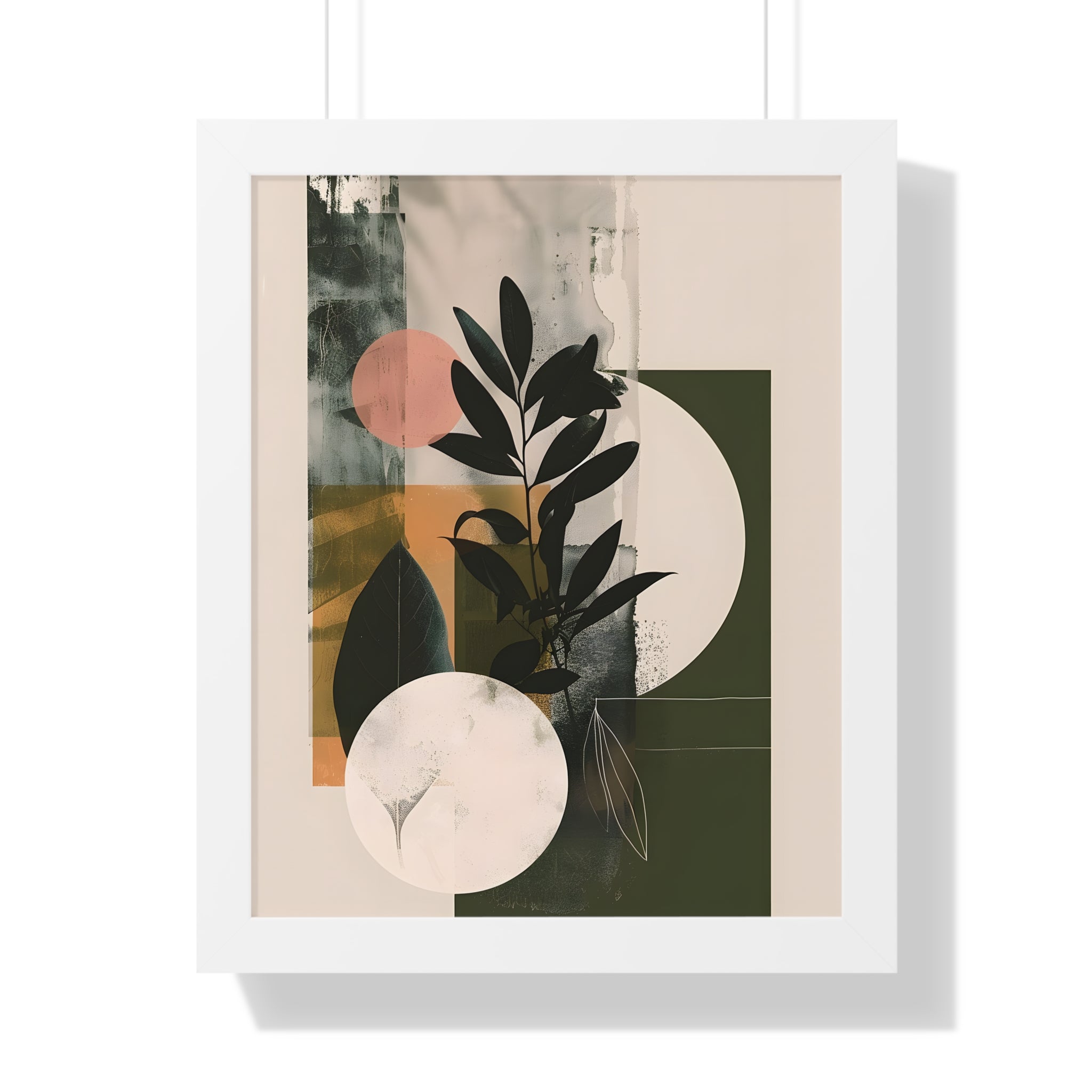 Framed Paper Print - Earthy Geometric Botanicals