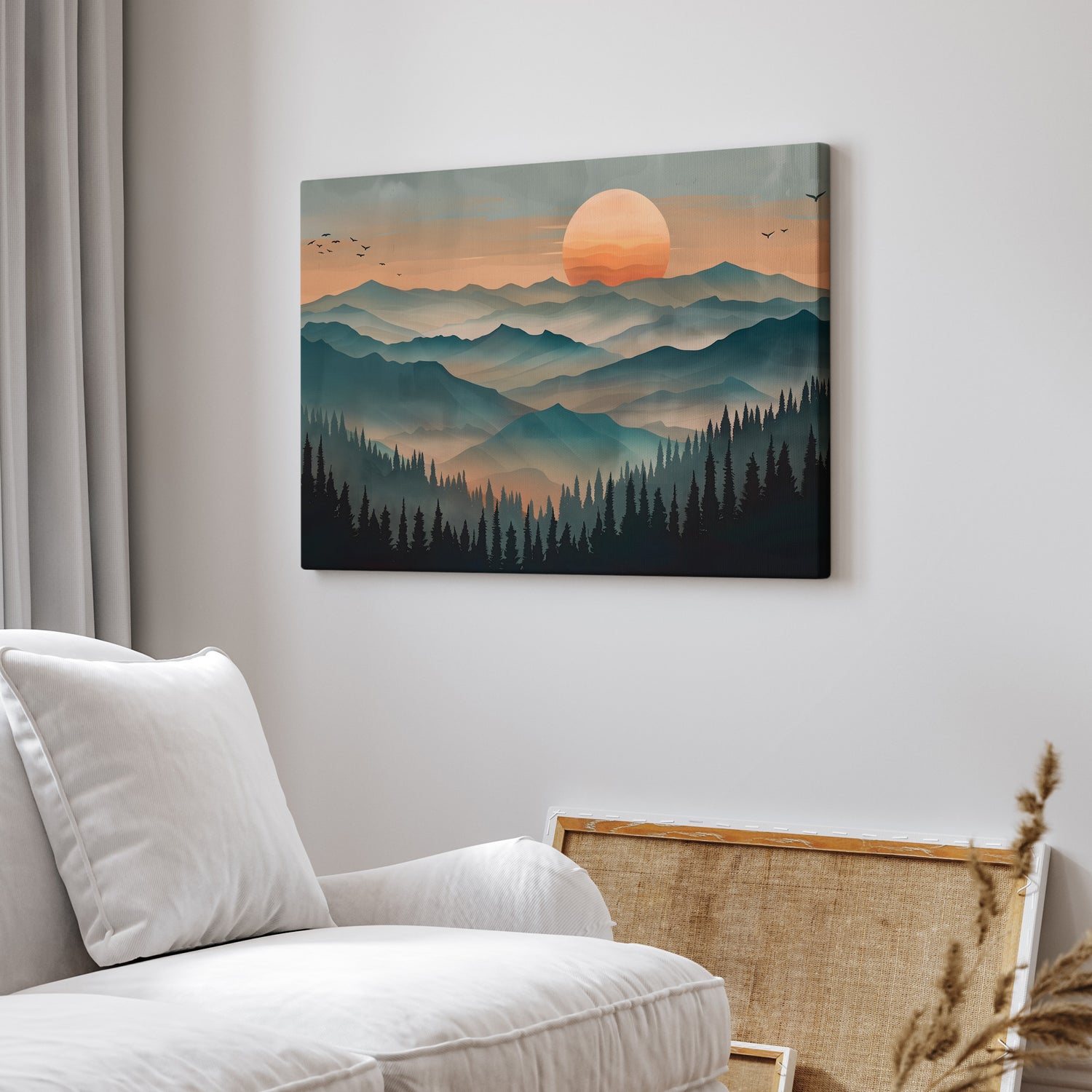 .75" Matte Canvas - Sunset Serenity Mountain Range