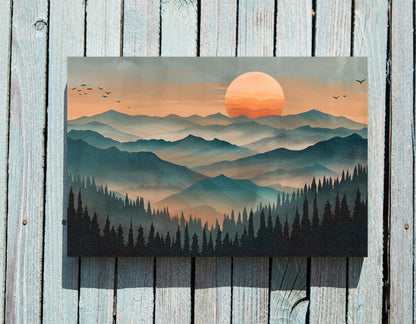 .75" Matte Canvas - Sunset Serenity Mountain Range