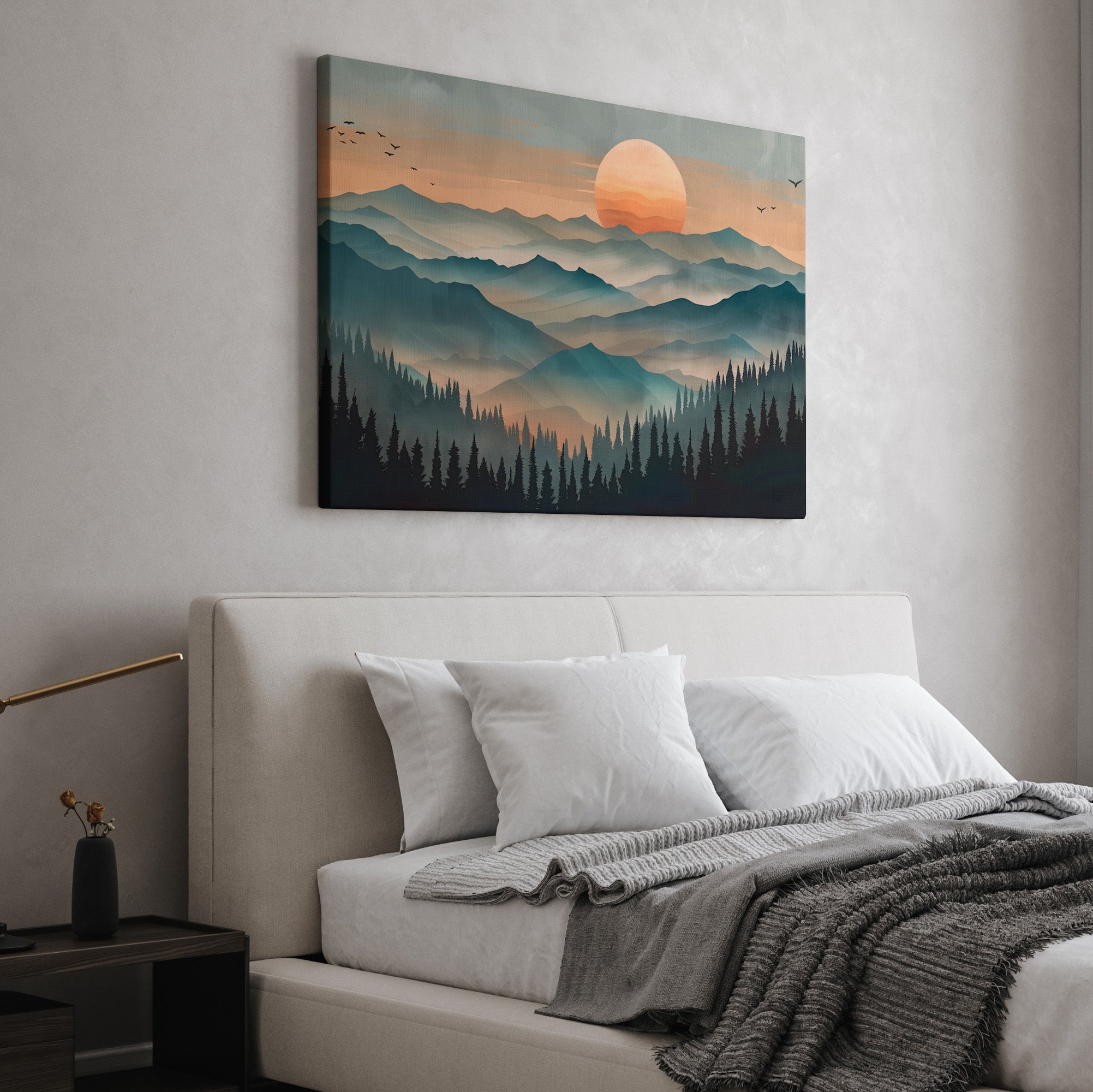 .75" Matte Canvas - Sunset Serenity Mountain Range