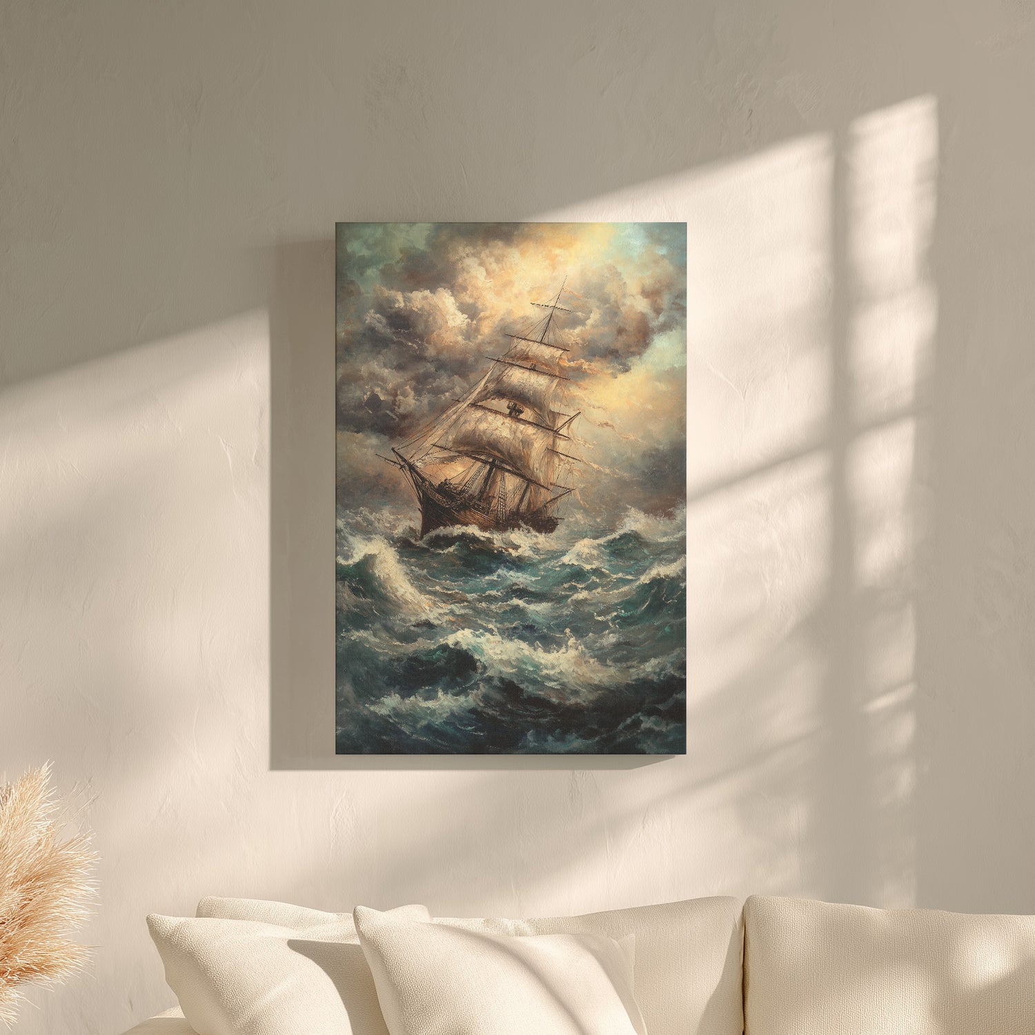 .75" Matte Canvas - Stormy Voyage Sailing Ship