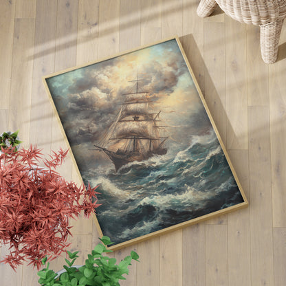 Stormy Voyage Sailing Ship