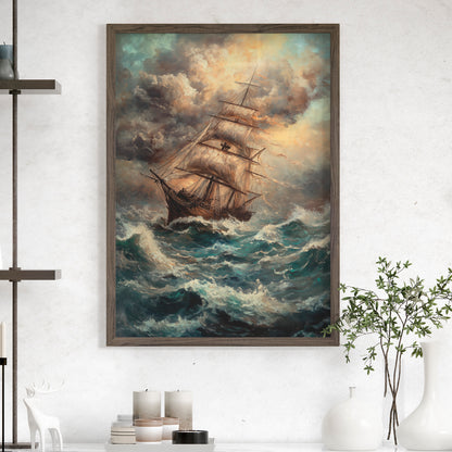 Stormy Voyage Sailing Ship