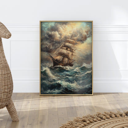 Stormy Voyage Sailing Ship