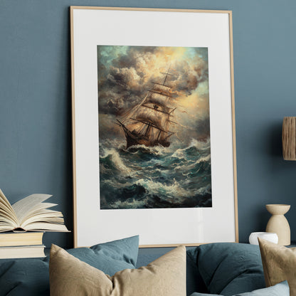 Stormy Voyage Sailing Ship