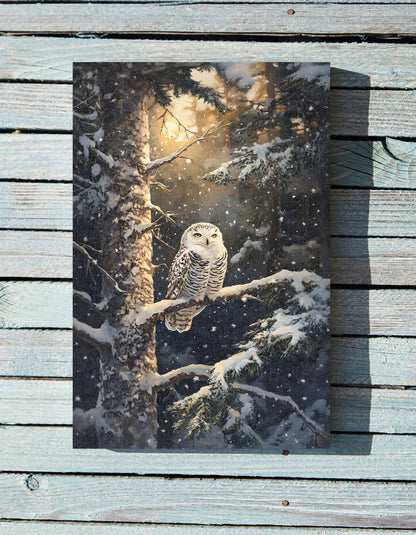 .75" Matte Canvas - Silent Gaze Snow Owl