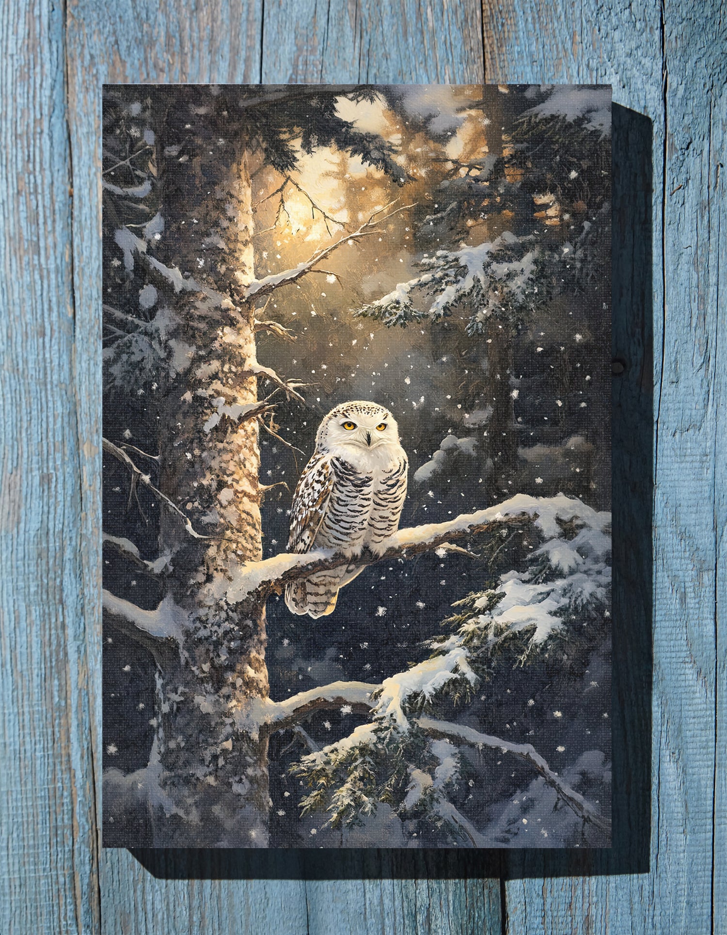 .75" Matte Canvas - Silent Gaze Snow Owl