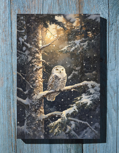 .75" Matte Canvas - Silent Gaze Snow Owl