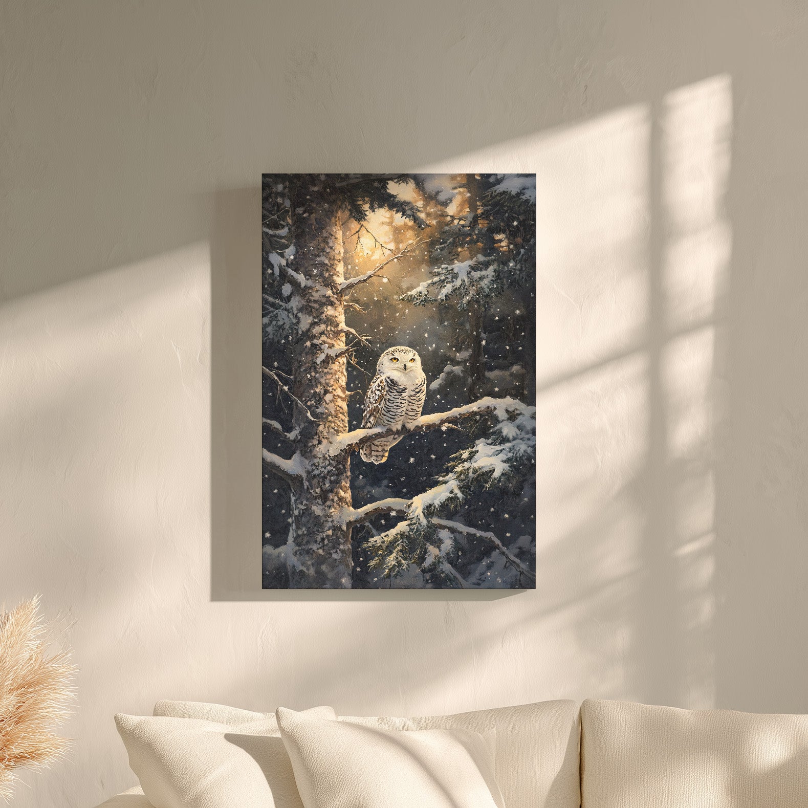 .75" Matte Canvas - Silent Gaze Snow Owl