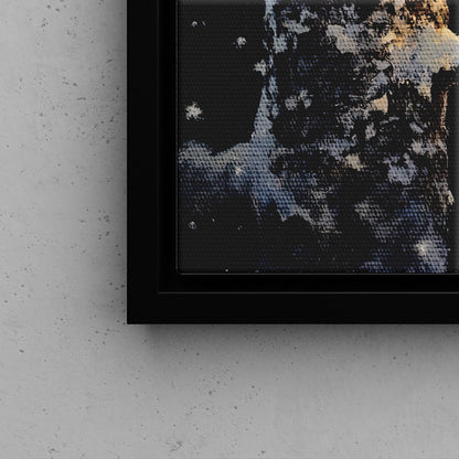Framed Canvas - Silent Gaze Snow Owl